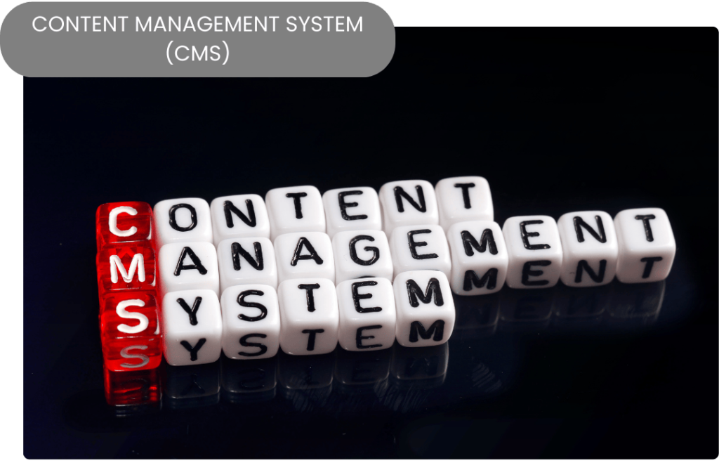 Drive In Digital Trade - Content Management System (CMS) Services with Stylish Cube Design on Black Background